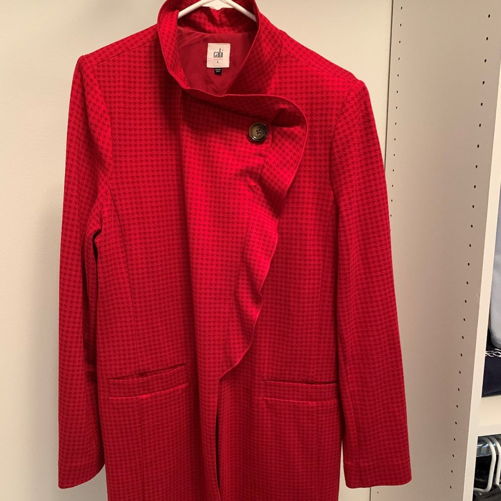 Cabi women's L jacket red hounds tooth
